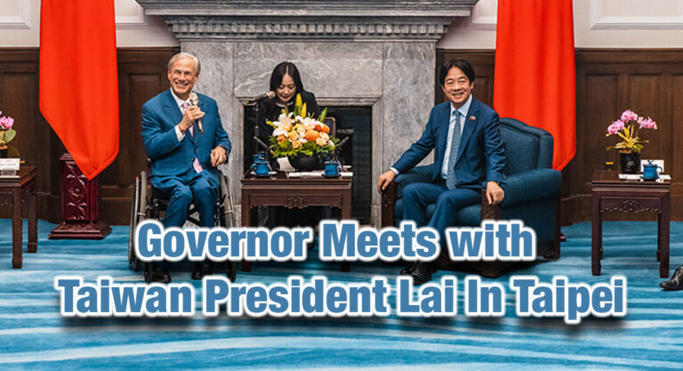Governor Abbott Meets with Taiwan President Lai In Taipei