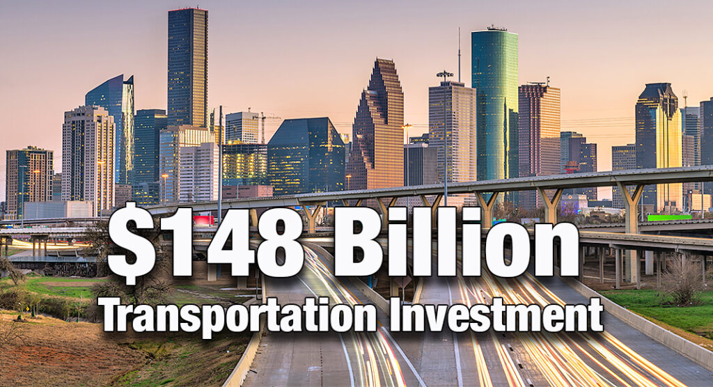 Governor Greg Abbott announced a record $148 billion in total investment for Texas’ transportation infrastructure. Image for illustration purposes