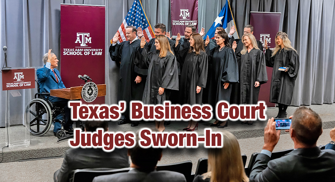 Governor Abbott Swears-In Texas’ Business Court Judges