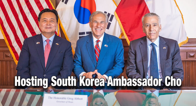 Governor Abbott Hosts South Korea Ambassador Cho