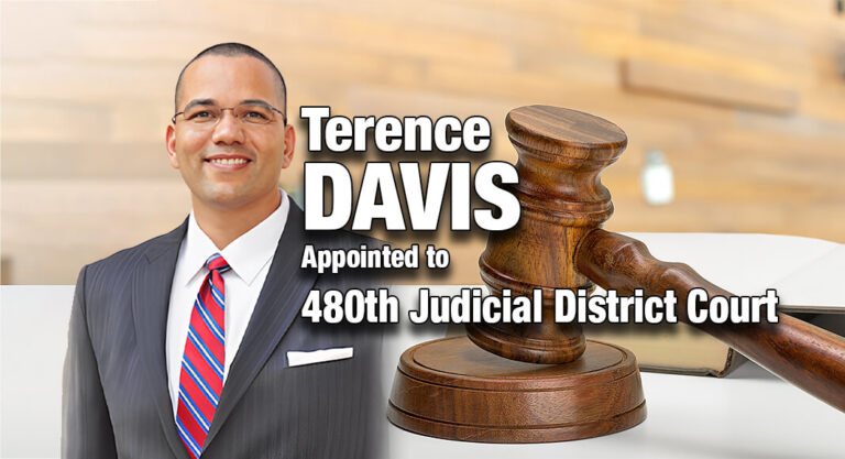 Gov. Abbott Appoints Davis to 480th Judicial District Court