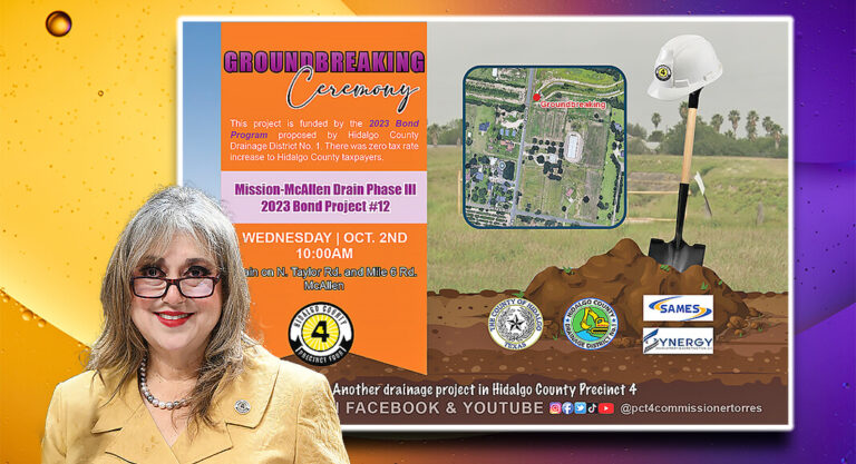 Mission-McAllen Drain Phase III 2023 Bond Project Groundbreaking, Oct. 2nd