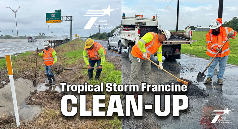 TxDOT Crews Working in Cameron County After Tropical Storm Francine