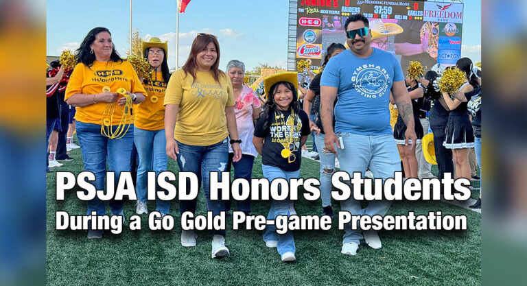 PSJA ISD Honors Students During a Go Gold Pre-game Presentation 