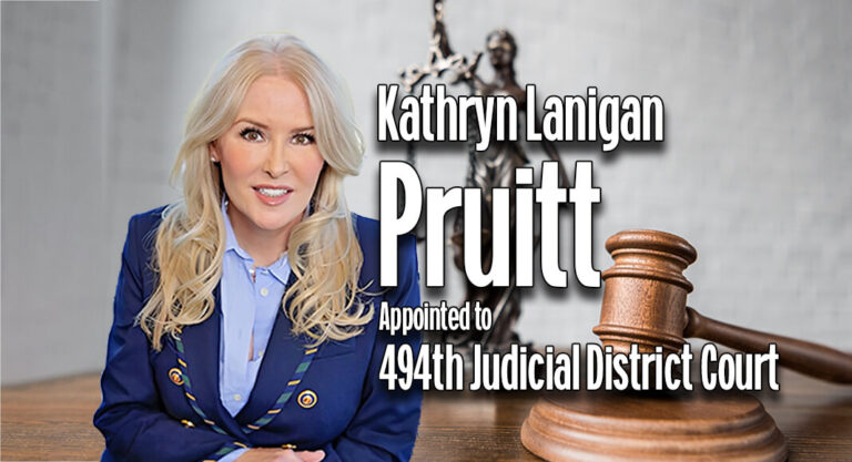 Pruitt Appointed to 494th Judicial District Court