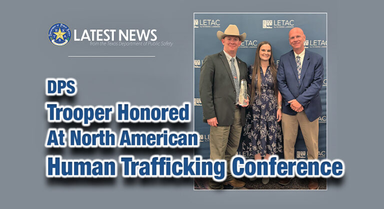 DPS Trooper Honored North American Human Trafficking Conference