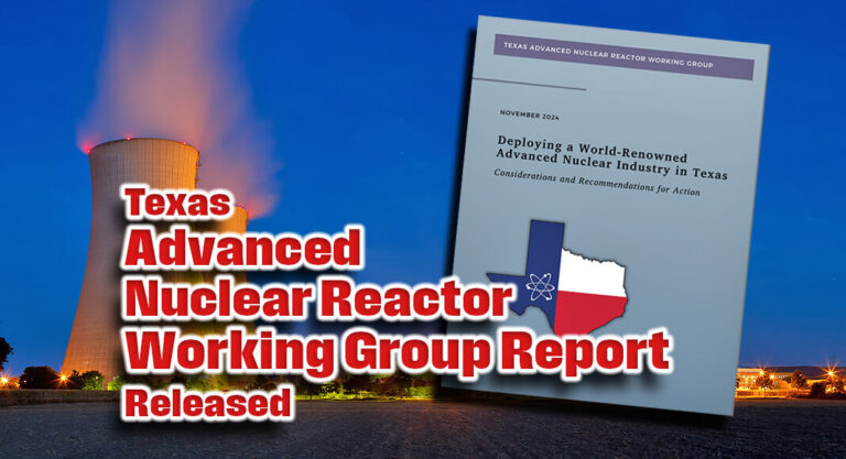 Texas Advanced Nuclear Reactor Working Group Report Released