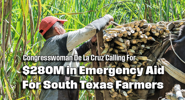 Congresswoman De La Cruz Urges $280M in Emergency Aid for South Texas Farmers