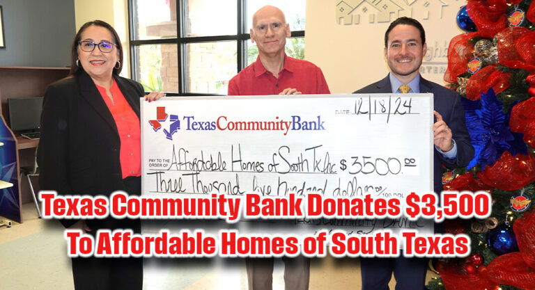 Texas Community Bank Donates $3,500 to Affordable Homes of South Texas