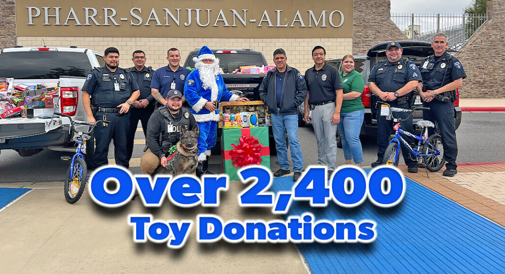 The Pharr-San Juan-Alamo Independent School District (PSJA ISD) hosted its inaugural PSJA Toy Patrol Drive on Friday, December 13, 2024, at the PSJA Stadium. Led by the PSJA ISD Police Department, the toy drive collected over 2,400 toy donations to brighten the holidays for students and families within the community. Courtesy image