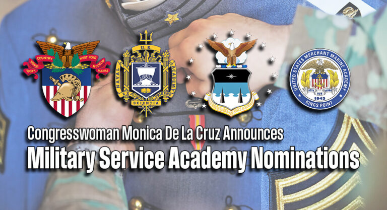 Congresswoman Monica De La Cruz Announces Military Service Academy Nominations