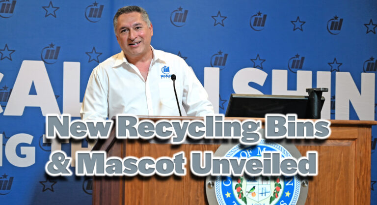 Mayor Villalobos Unveils New Recycling Bins and Mascot 