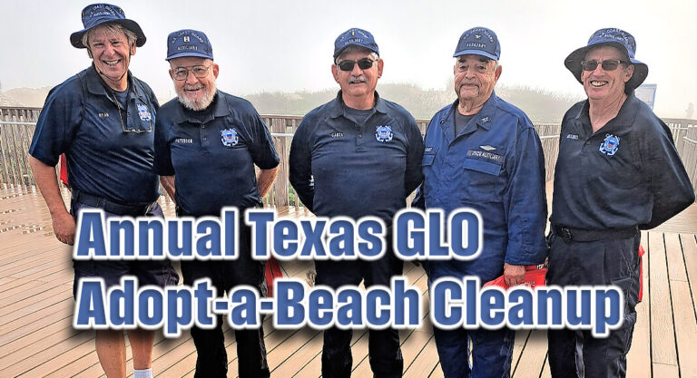 USCGA Flotilla 7-2 Participates in the Annual Texas GLO Adopt-a-Beach Cleanup