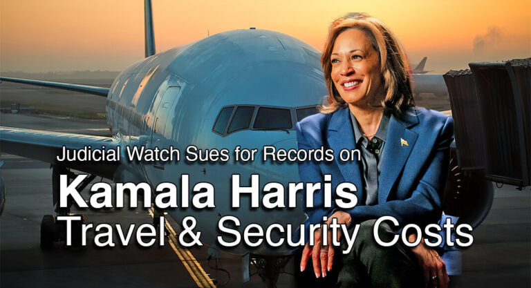 Judicial Watch Sues for Records on Kamala Harris Travel & Security Costs