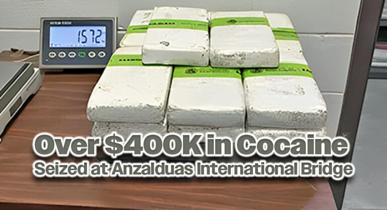 CBP Officers Seize Over $400K in Cocaine at Anzalduas International Bridge