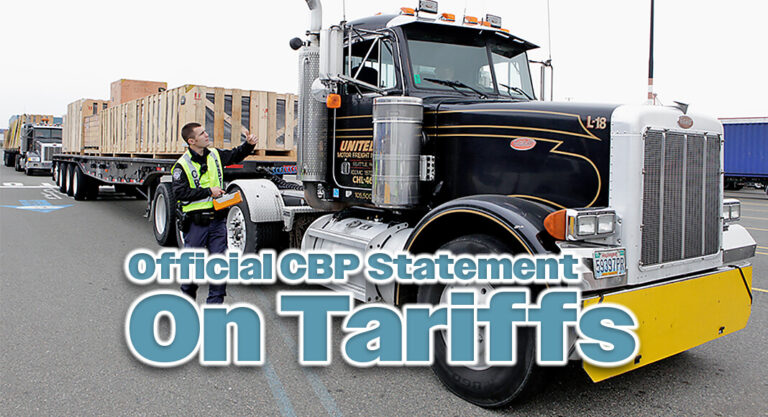 Official CBP Statement on Tariffs