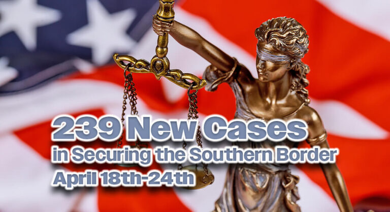 239 Charged in New Cases in Securing the Southern Border, April 18th-24th