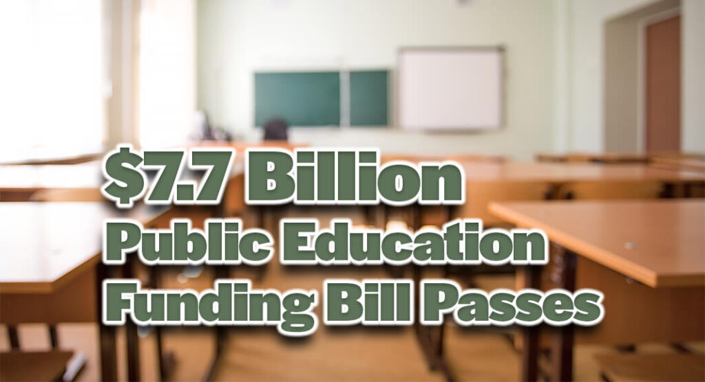 Governor Greg Abbott congratulated the Texas House of Representatives for providing record public education funding by passing House Bill 2. Image for illustration purposes