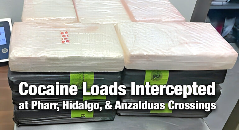 CBP Officers Seize Back-To-Back Cocaine Loads at Pharr, Hidalgo, & Anzalduas Crossings