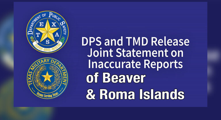 DPS and TMD Release Joint Statement on Inaccurate Reports of Beaver and Roma Islands