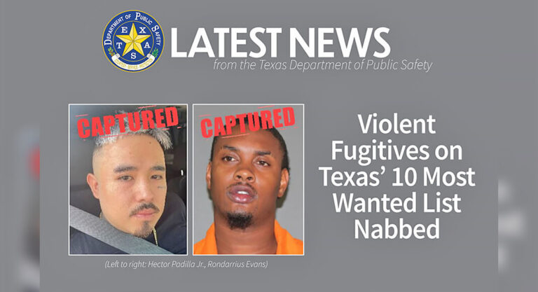 Violent Fugitives on Texas’ 10 Most Wanted List Nabbed