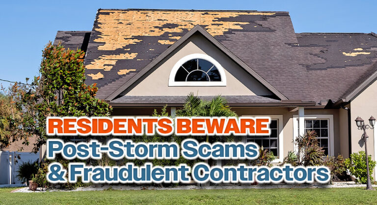 City of McAllen Warns Residents of Post-Storm Scams and Fraudulent Contractors