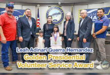 Leah Adinari Guerra Hernandez Receives Golden Presidential Volunteer Service Award
