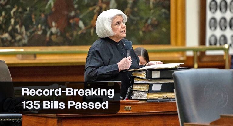 Dean Senator Judith Zaffirini Passes Record-Breaking 135 Bills