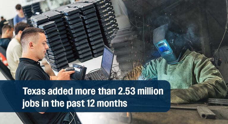 Texas Leads Nation in Job Creation Over Past Year