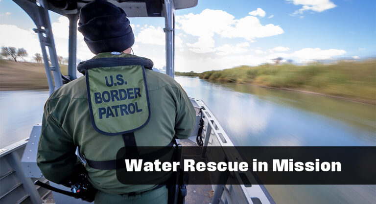 Border Patrol Agents Conduct Water Rescue in The Rio Grande