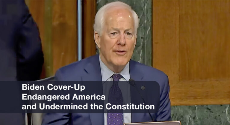 Cornyn Delivers Opening Statement at Biden Health Cover-Up Hearing