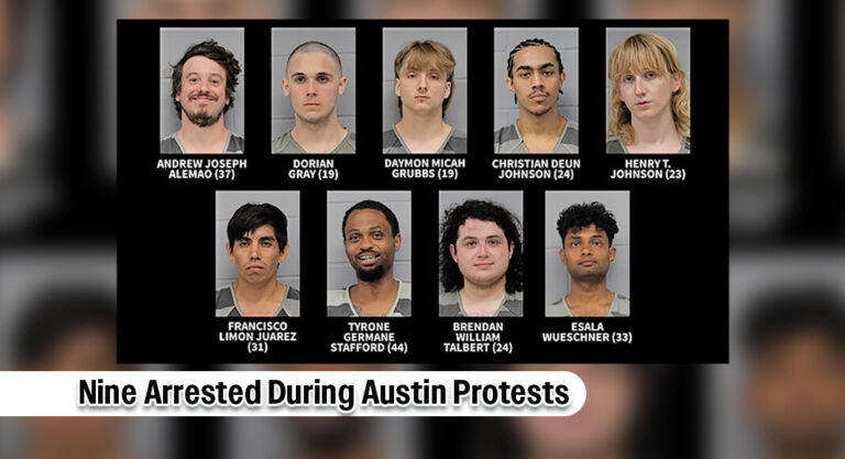 DPS Arrests Nine During Weekend Protest in Austin