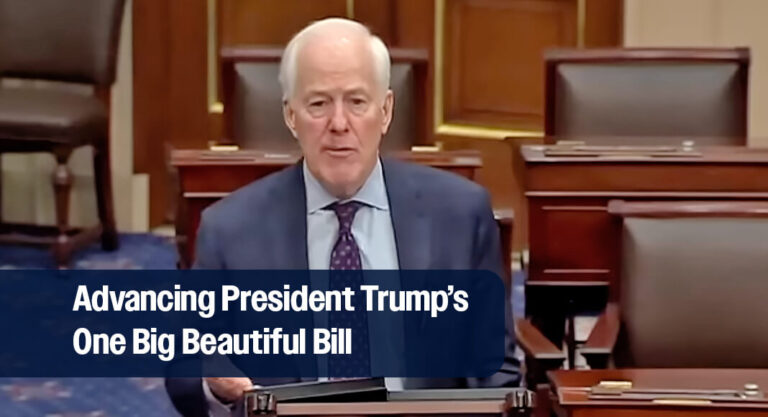 Cornyn Statement on Vote to Advance President Trump’s One Big Beautiful Bill