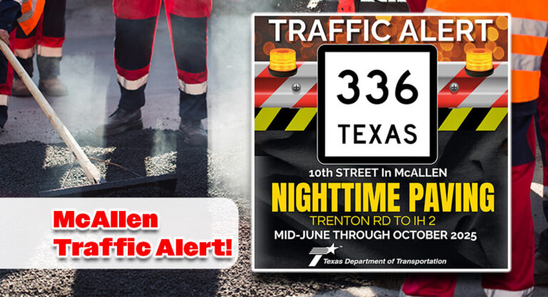Nighttime paving operations planned for State Highway 336 (10th Street) in McAllen, June – October