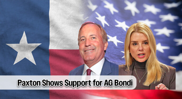 Paxton Slams Complaint Against U.S. Attorney General Pam Bondi