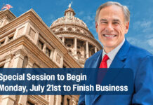 Governor Abbott Announces Special Session Date, Initial Agenda