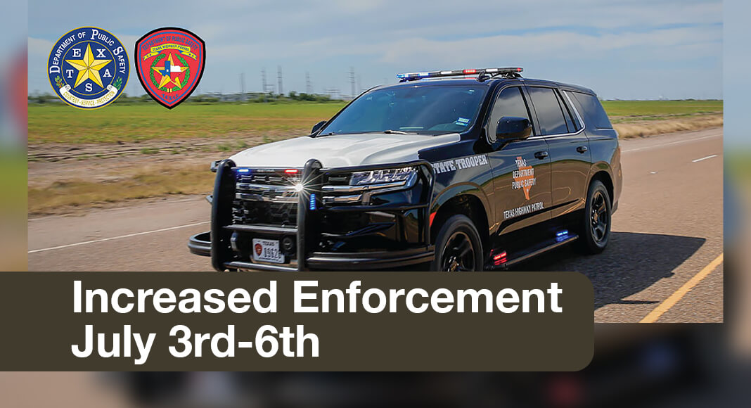 The Texas Department of Public Safety (DPS) is stepping up enforcement efforts for the Fourth of July holiday to keep everyone safe on the roads, including Operation Crash Awareness Reduction Effort (CARE), which runs July 3-6. Photo: Texas DPS