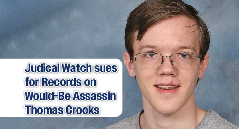 Judicial Watch Sues Justice Department for Records on Trump’s Butler, PA, Would-Be Assassin Thomas Crooks 