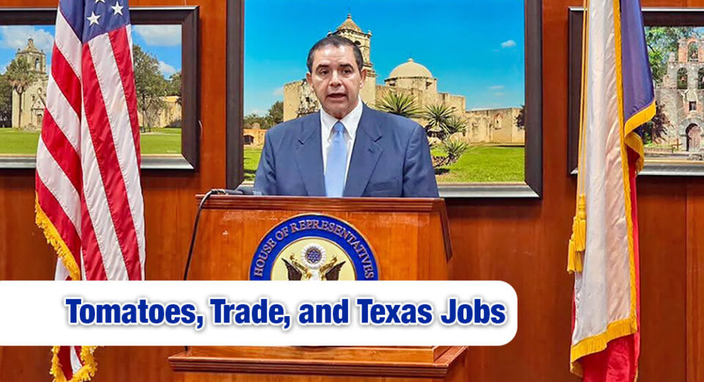 Cuellar delivered a strong defense of the agreement, calling it “a quiet but critical trade deal that keeps grocery prices stable, trade lanes open, and our supply chains moving.”  Congressman Henry Cuellar. Courtesy image