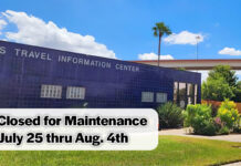 Harlingen Travel Information Center to Close for Maintenance July 25 thru Aug. 4th