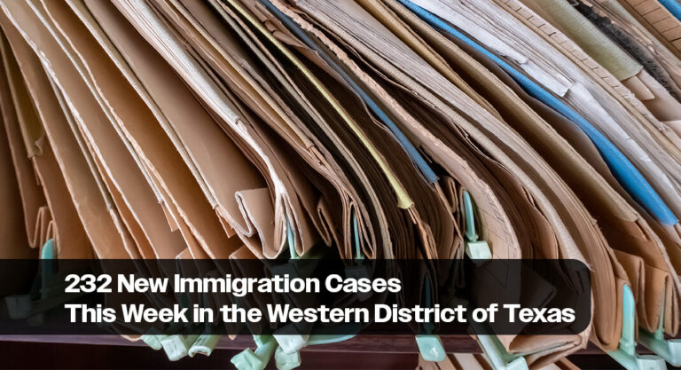 232 New Immigration Cases This Week in the Western District of Texas