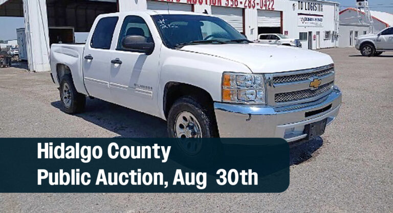 Hidalgo County Public Auction of Vehicles, and More, Aug. 30th