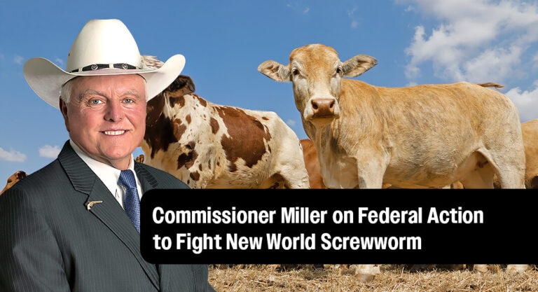 Commissioner Sid Miller Applauds Federal Action to Fight New World Screwworm 