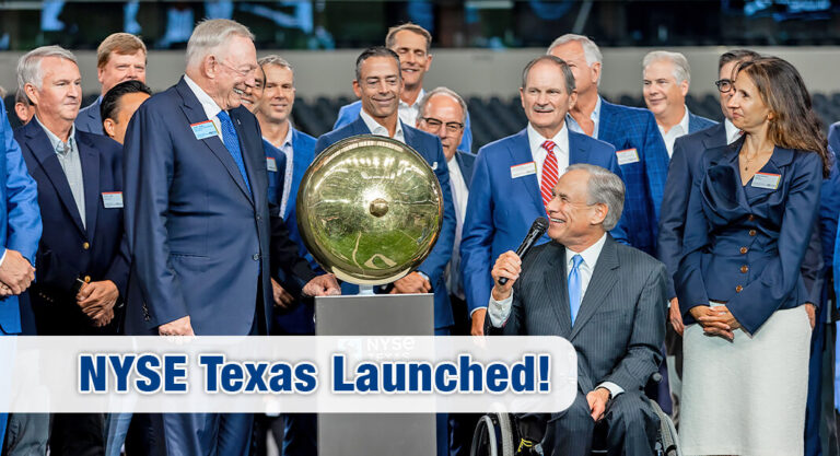 Governor Rings Closing Bell to Celebrate Launch of NYSE Texas 