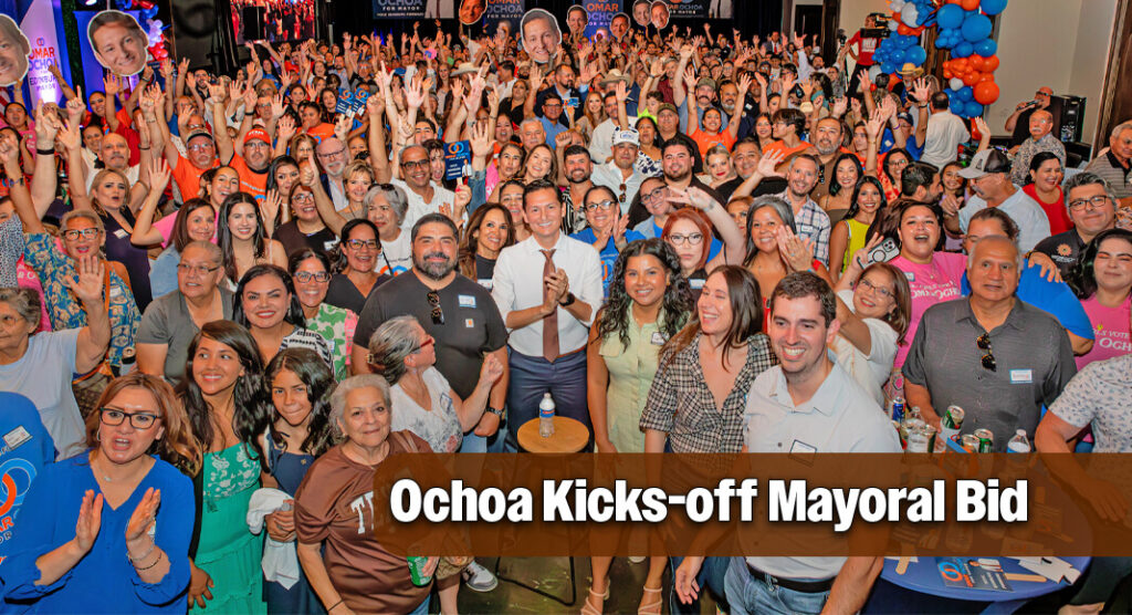 Surrounded by a sea of supporters, mayoral candidate Omar Ochoa launches his campaign before more than 1,000 enthusiastic attendees at his kickoff rally in Edinburg — a show of unity and momentum as he shares his vision to move the city forward. Courtesy photo