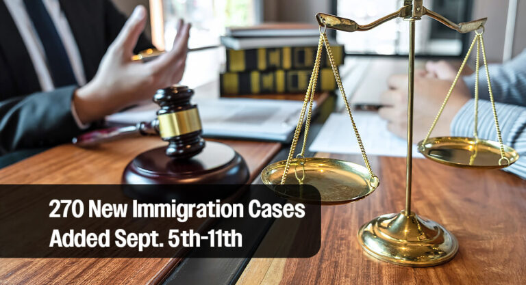 270 New Immigration Cases Added in Western District of Texas Sept 5th-11th