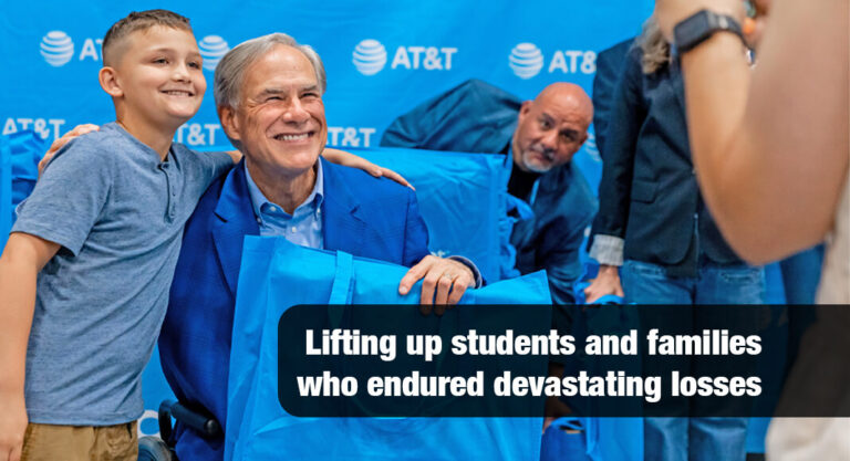 Governor Abbott, First Lady Abbott Distribute Laptops to Center Point ISD Students
