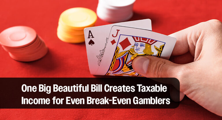 New Bill Caps Gambling Loss Deductions at 90% Starting in 2026