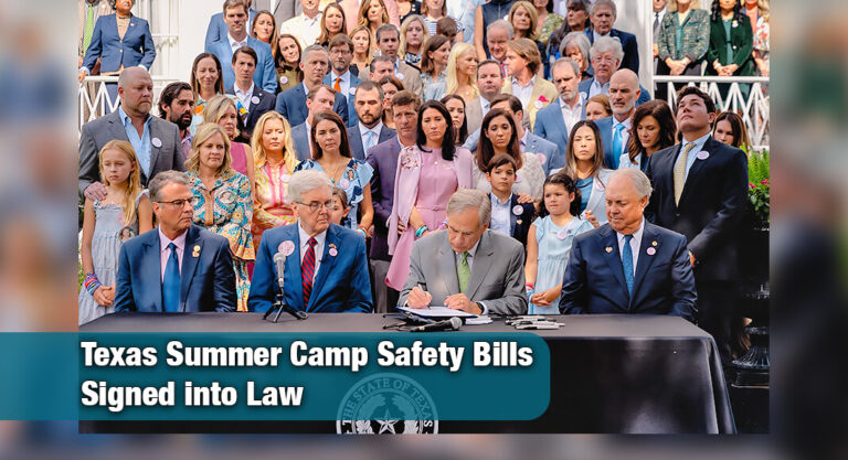Governor Signs Texas Summer Camp Safety Bills Into Law