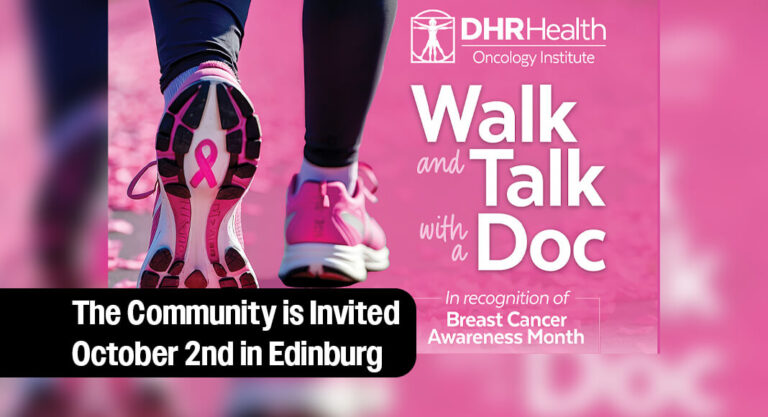 DHR Health’s “Walk and Talk with a Doc” for Breast Cancer Awareness Month, Oct. 2nd